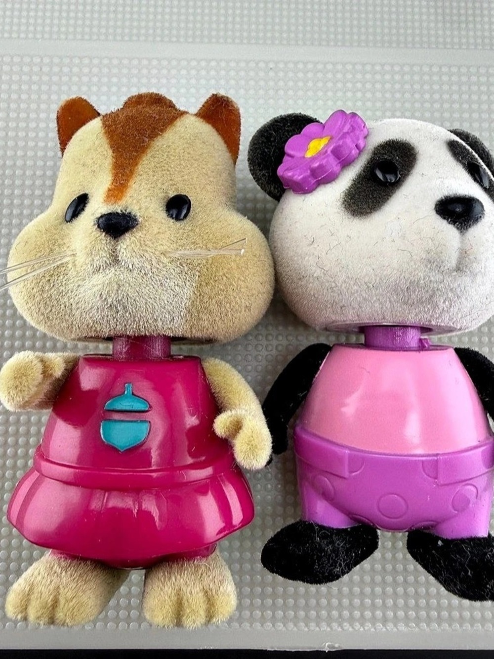 Li'l Woodzeez Bobbleez Plush Squirrel & Panda Toy Set 2”